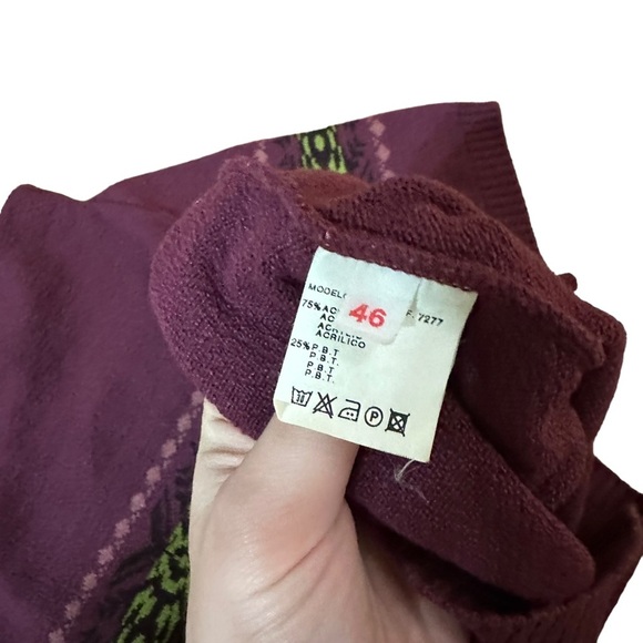 Vintage Y2K Maroon and Green Turtleneck Top Size S - Picture 5 of 6